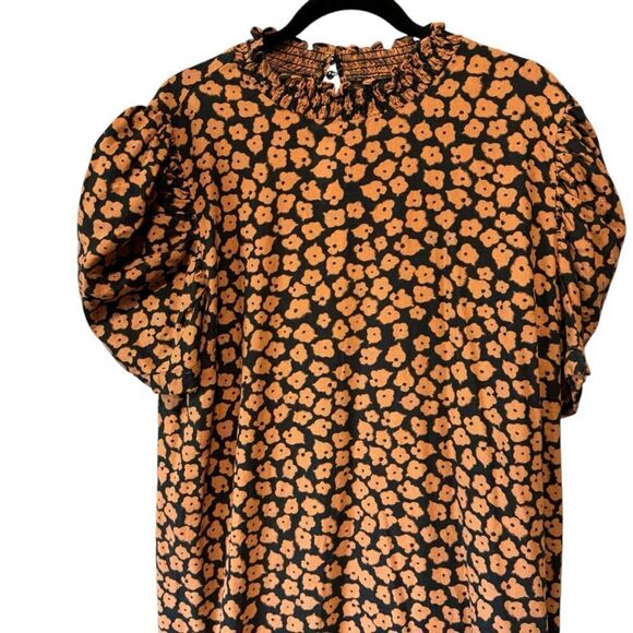 Target Who What Wear Puff Sleeve Floral Print Linen Mini Dress - Picture 6 of 7